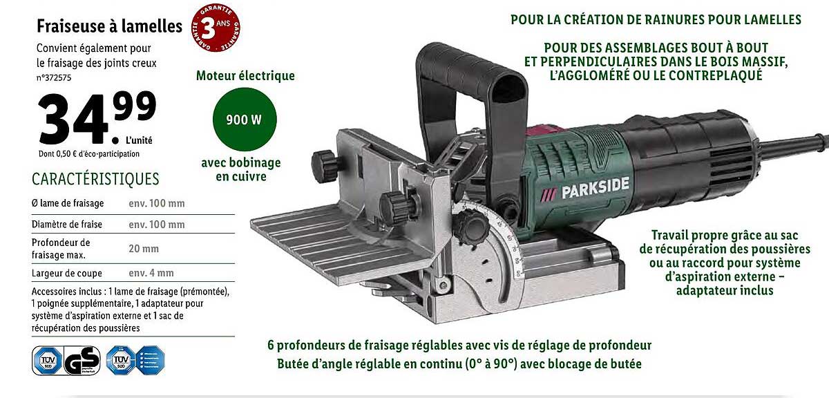 Fraiseuse à Lamelles Parkside