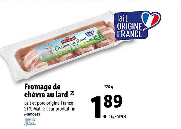 fromage de chèvre au lard chêne d'argent