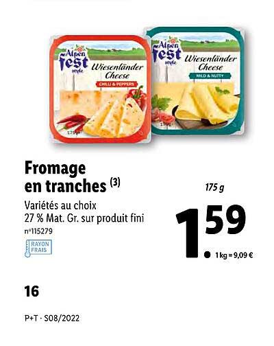 fromage en tranches alpen fest style