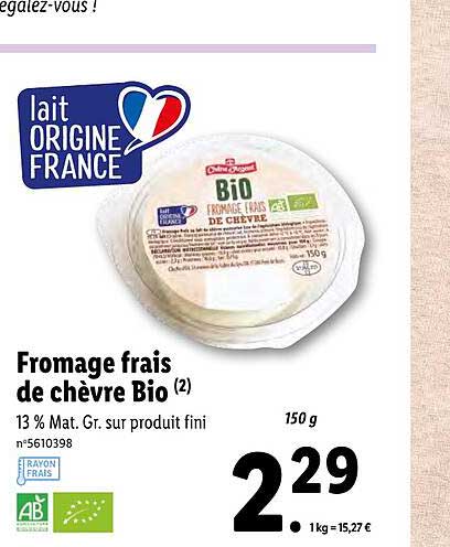 fromage frais de chèvre bio chêne d'argent