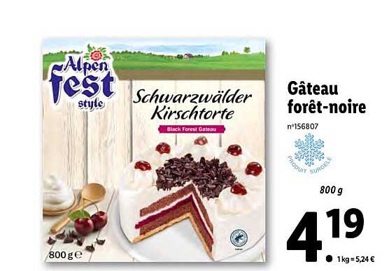 gâteau forêt-noire alpen fest style