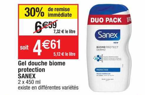 gel douche biome protection sanex