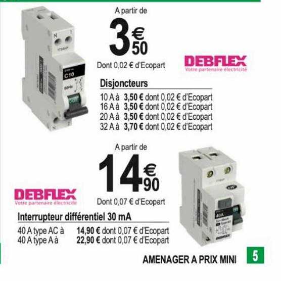 interrupteur différentiel 30mA debflex