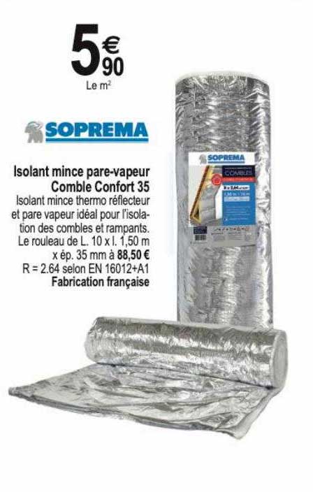 isolant mince pare-vapeur comble confort 35 soprema