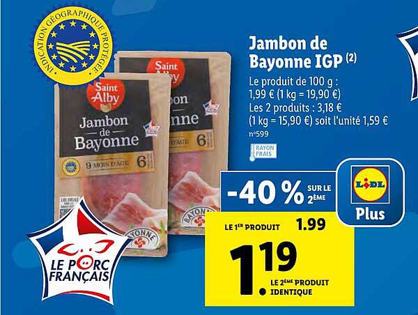 jambon de bayonne igp saint alby