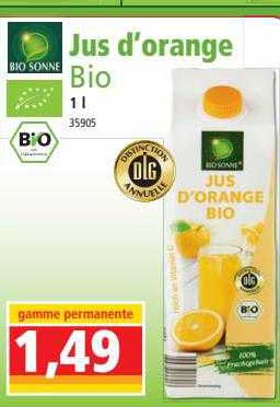 jus d'orange bio bio sonne