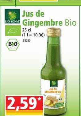jus de gingembre bio bio sonne