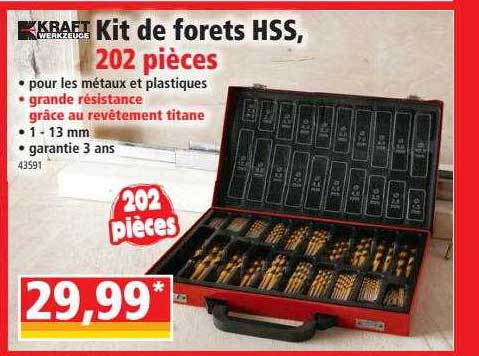 kit de forets hss, kraft werkzeuge