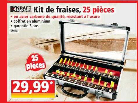 kit de fraises, 25 pièces kraft werkzeuge