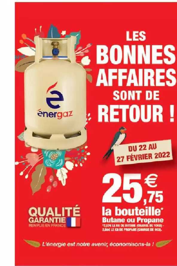 la bouteille butane ou propane
