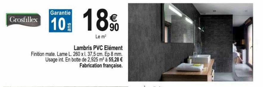 Lambris Pvc élément Grisfillex