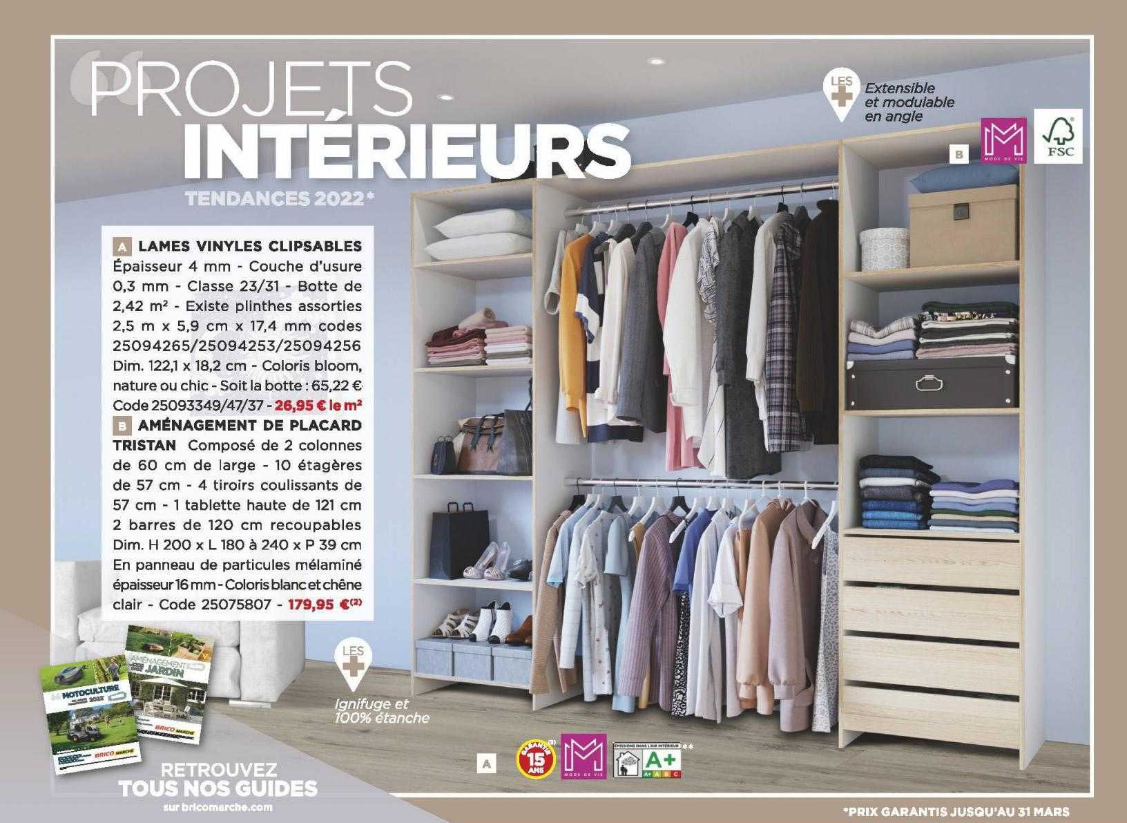 lames vinyles clipsables, aménagement de placard tristan