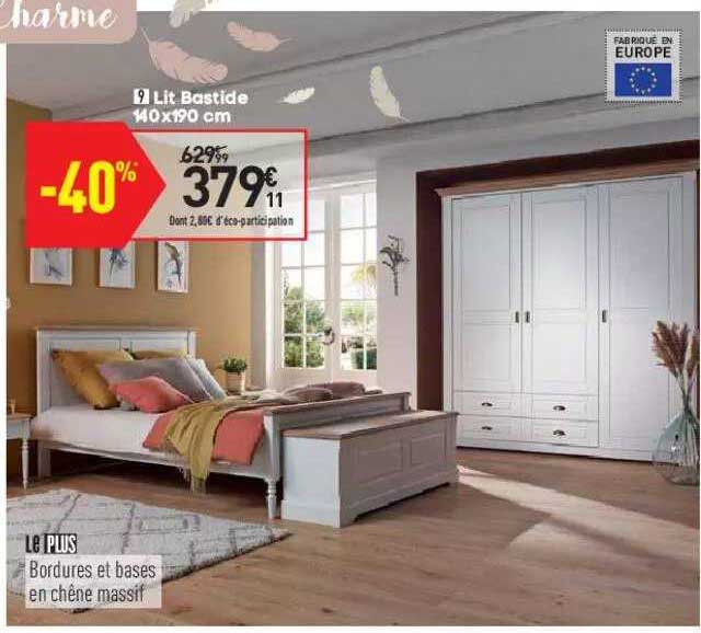 lit bastide 140 x 190 cm