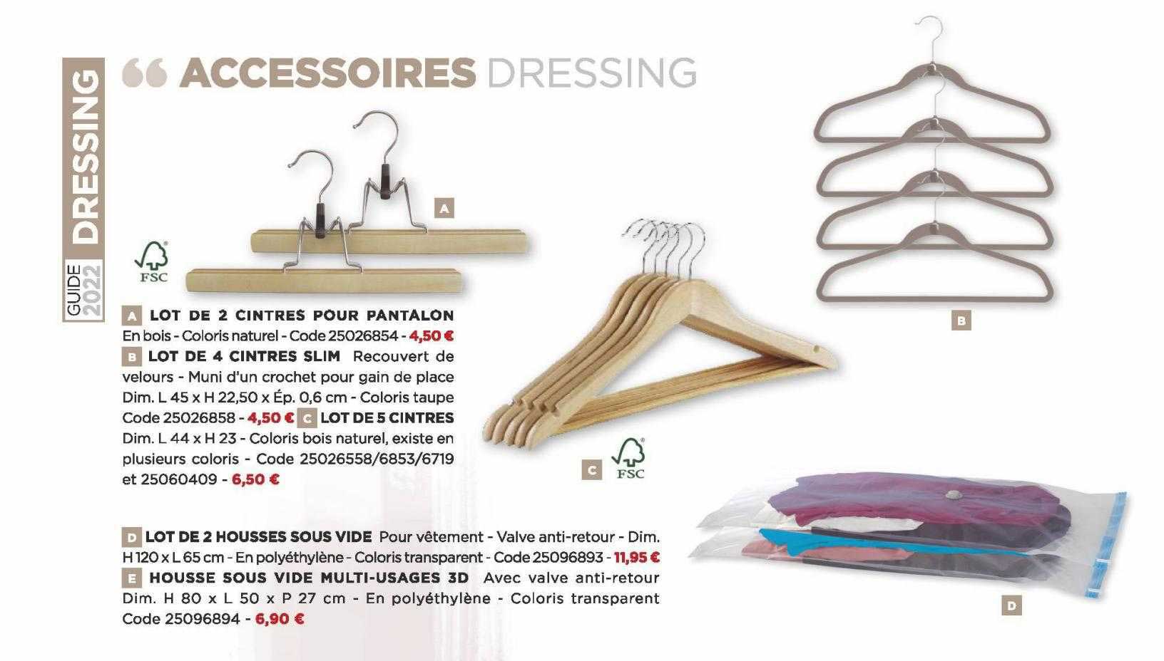 Lot De 2 Cintres Pour Pantalon, Lot De 4 Cintres Slim, Lot De 5 Cintres, Lot De 2 Housses Sous Vide, Housse Sous Vide Multi-usages 3d