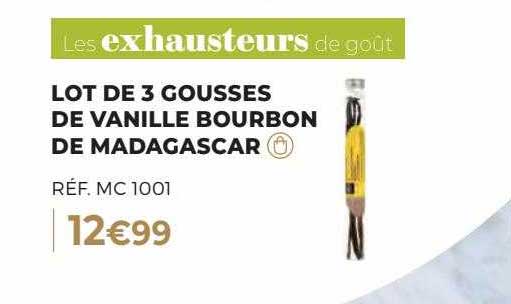 lot de 3 gousses de vanille bourbon de madagascar