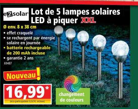 lot de 5 lampes solaires led à piquer xxl ezsolar