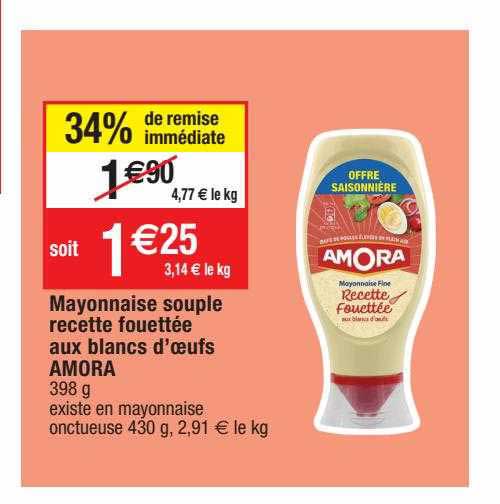 mayonnaise souple recette fouettée aux blancs d'oeufs amora