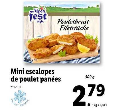 mini escalopes de poulet panées alpen fest style