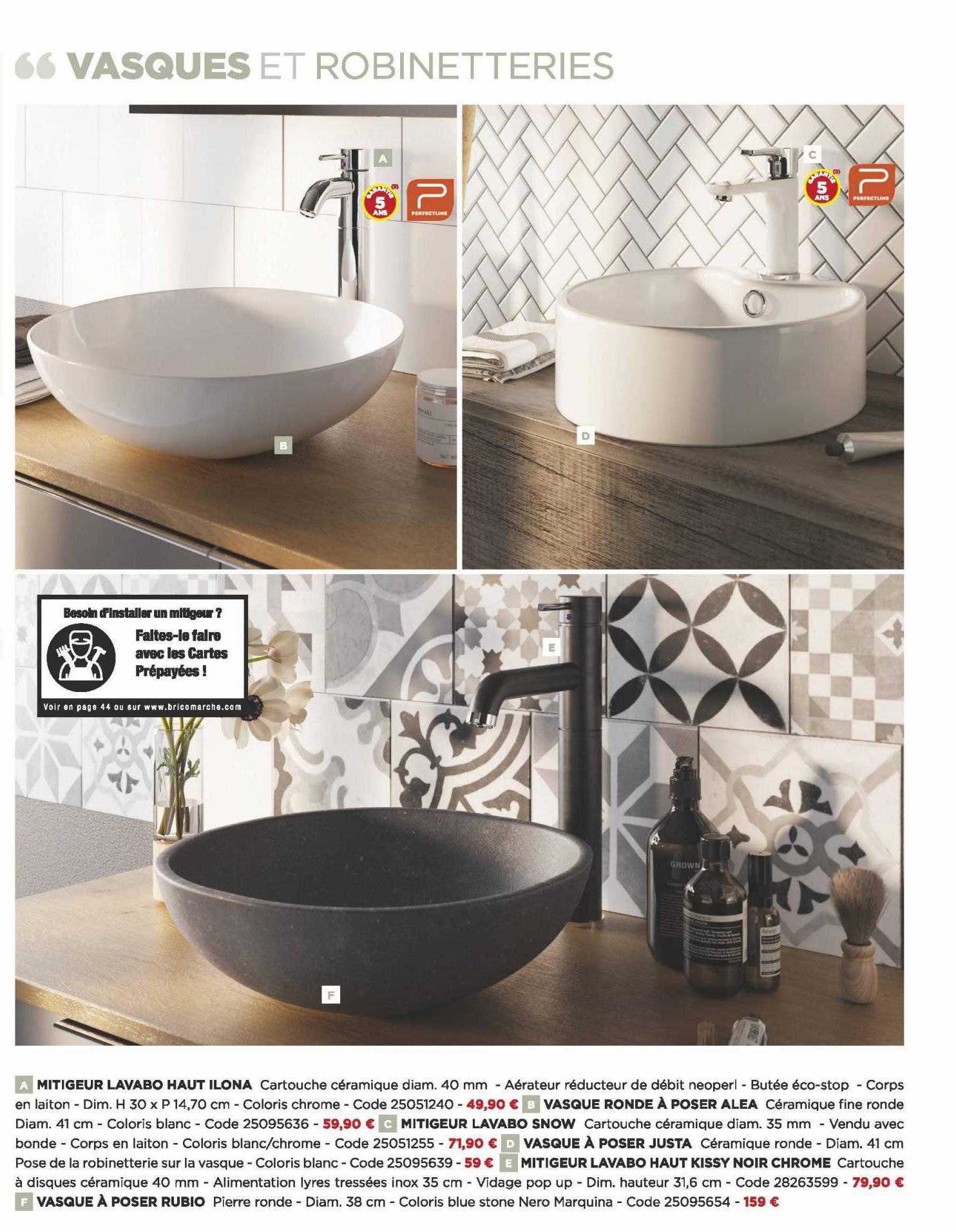 mitigeur lavabo haut ilona, vasque ronde à poser alea, mitigeur lavabo show, vasque à poser justa, mitigeur lavabo haut kissy noir chrome, vasque à poser rubio