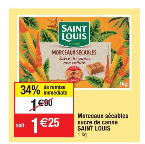 morceaux sécables sucre de canne saint louis