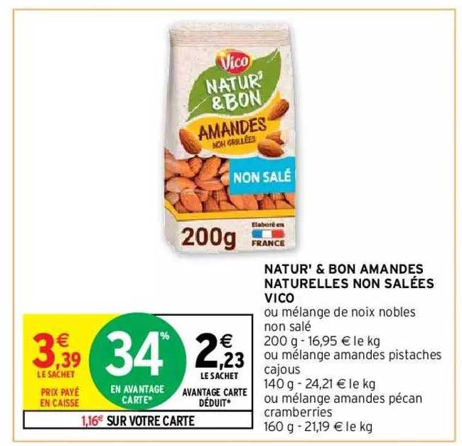natur' & bon amandes naturelles non salées vico