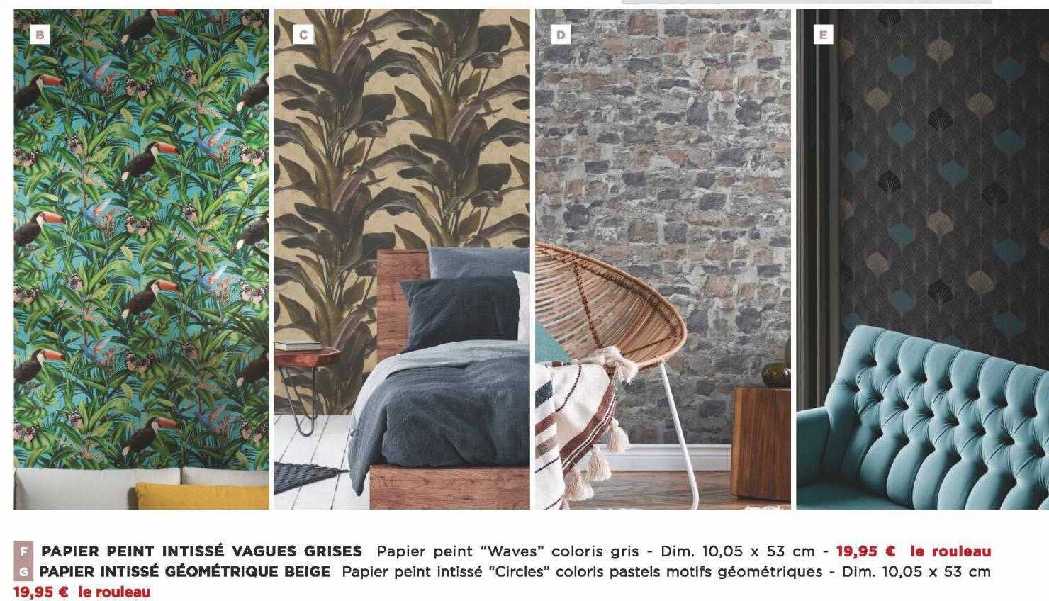 papier peint intissé vagues grises, papier intissé géométrique beige