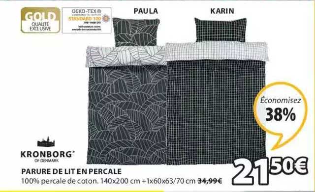 parure de lit en percale paula, karin