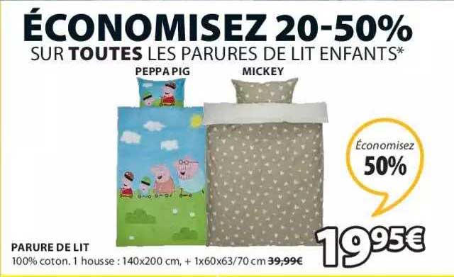 parure de lit peppa pig, mickey