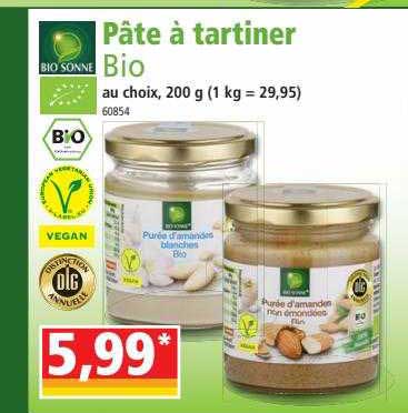 pâte à tartiner bio bio sonne