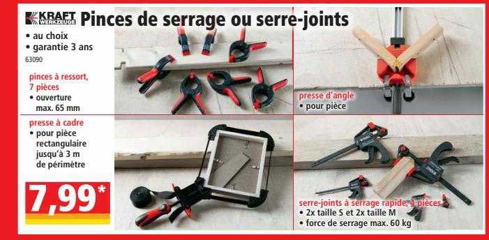 pinces de serrage ou serre-joints kraft werkzeuge