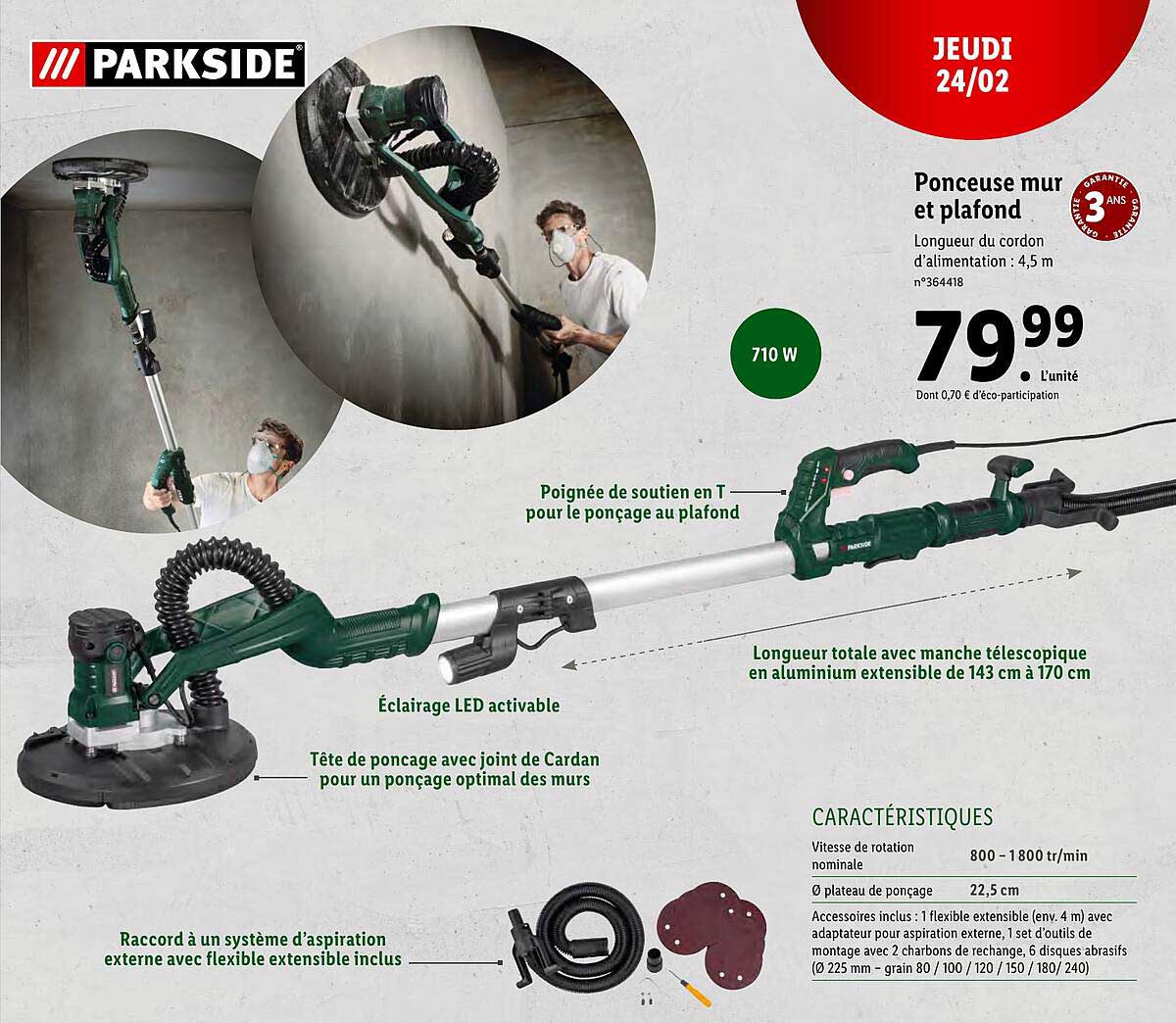 Ponceuse Mur Et Plafond Parkside