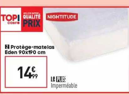 protège-matelas eden 90 x 190 cm nightitude
