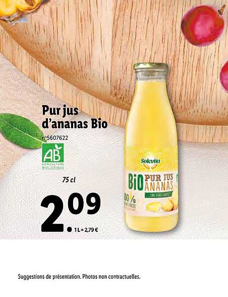 pur jus d'ananas bio solevita