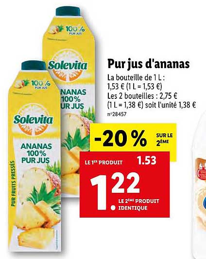 pur jus d'ananas solevita