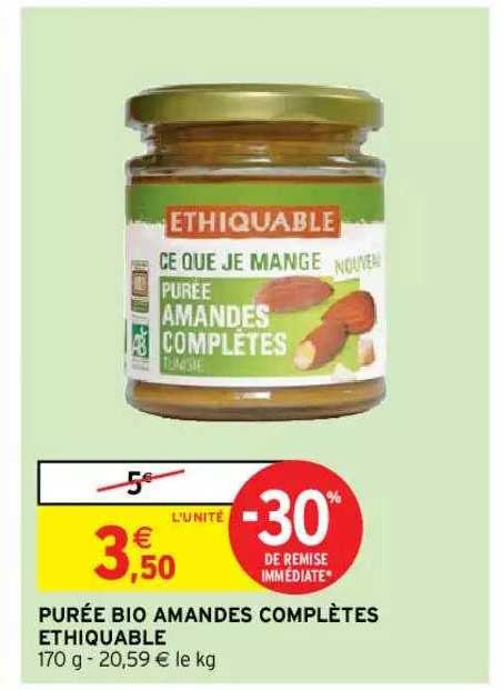purée bio amandes complètes éthiquable