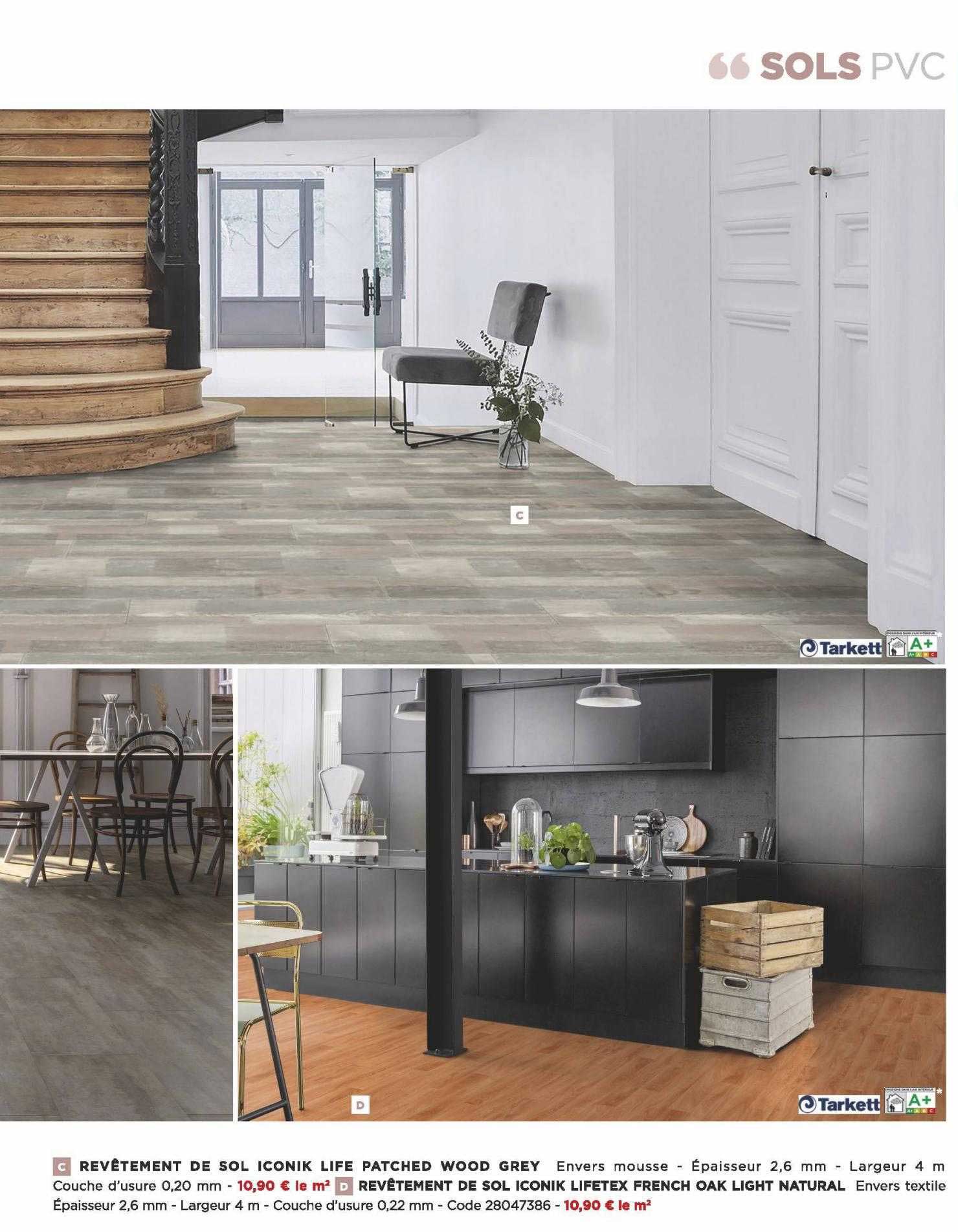 revêtement de sol iconik life patched wood grey, revêtement de sol lifetex french oak light natural