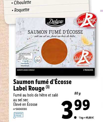 saumon fumé d'écosse label rouge