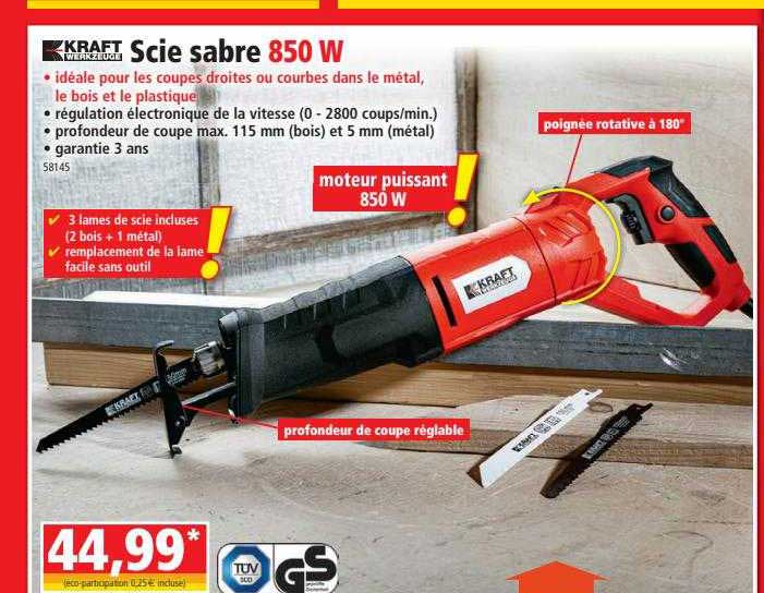 scie sabre 850 w kraft werkzeuge