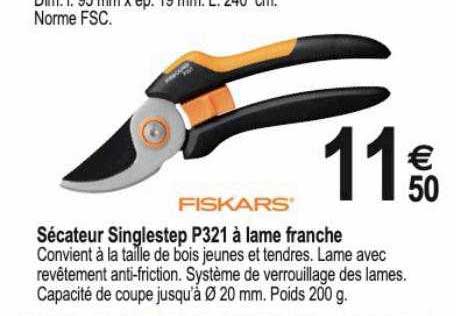 sécateur singlestep p321 à la franche fiskars