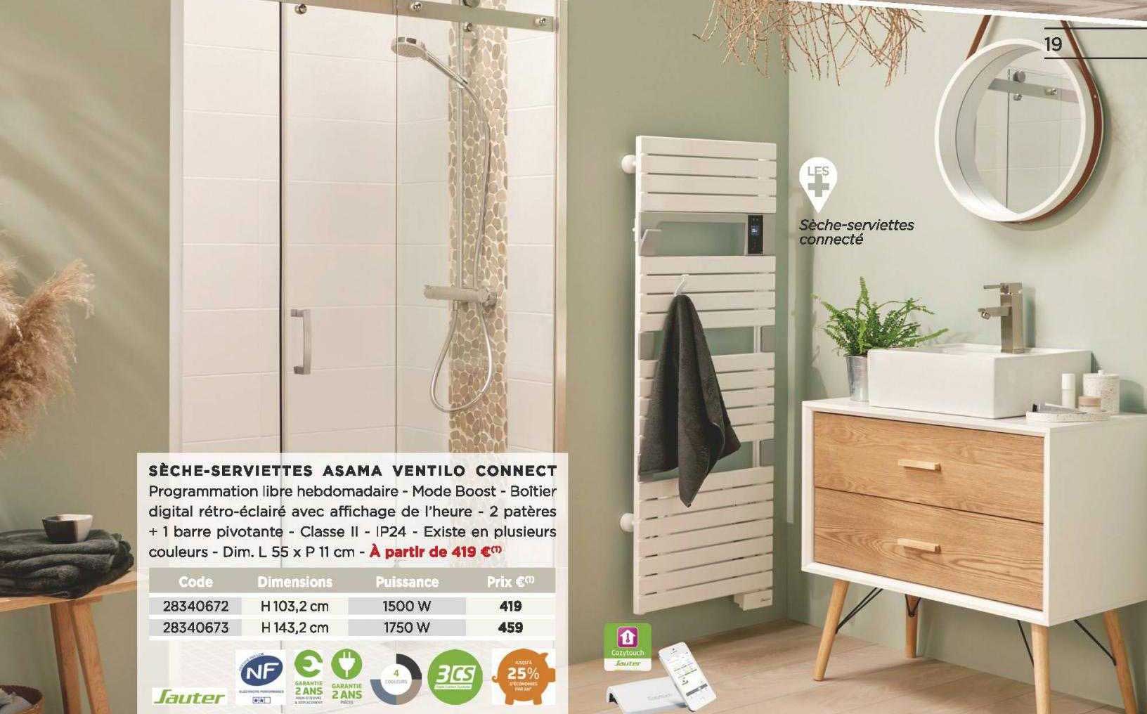 sèche-serviettes asama ventilo connect