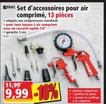 set d'accessoires pour air comprimé, 13 pièces kraft werkzeuge