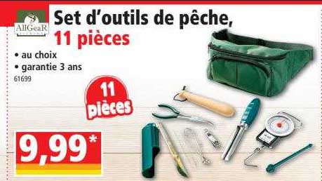 set d'outils de pêche, 11 pièces