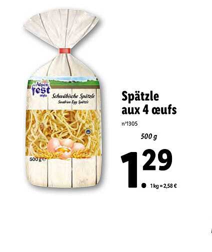 spätzle aux 4 oeufs alpen fest style