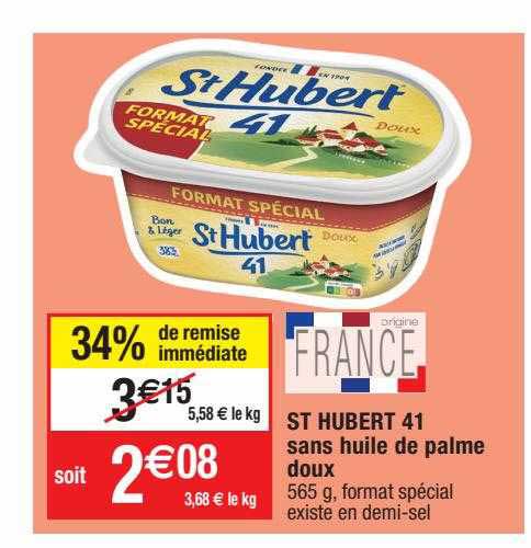 St Hubert 41 Sans Huile De Palme Doux