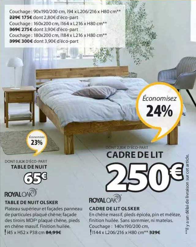 table de nuit olsker, cader de lit olsker royal oak