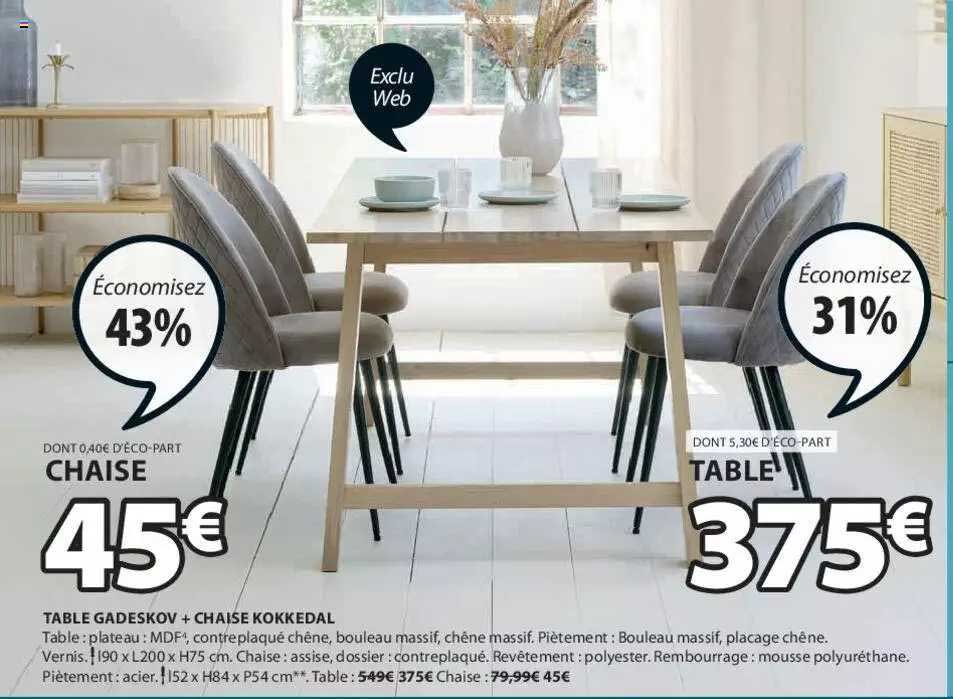 Table Gadeskov + Chaise Kokkedal