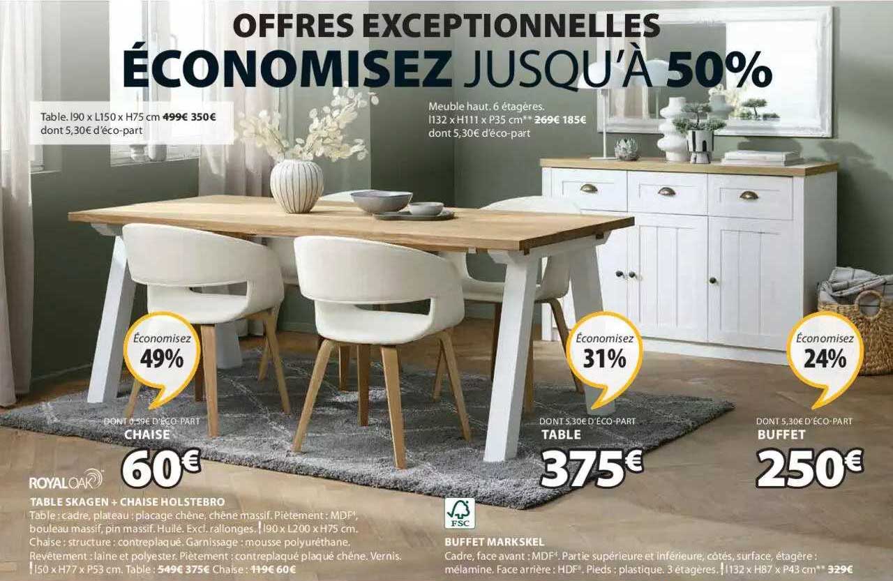 Table Skagen + Chaise Holstebro, Buffet Markskel