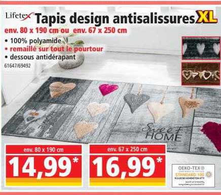 tapis design antisalissures xl lifetex