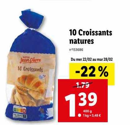 10 Croissants Natures Maître Jean Pierre