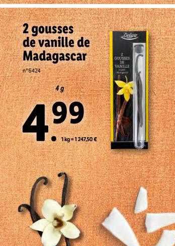 2 gousses de vanille de madagascar